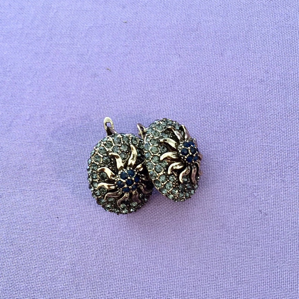 Vintage earrings with rhinestones